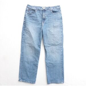 Hudson Womens Noa Jeans High Rise Cropped Straight Blue Denim Zip Fly Size 33